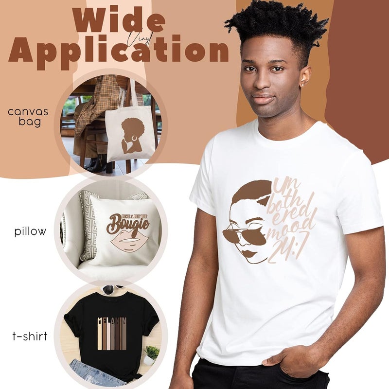 Tintnut Chocolate HTV Vinyl - 10in x 72in Heat Transfer Vinyl Bundle - 16 Pieces - Compatible with Cricut & Silhouette Cameo - Image 5